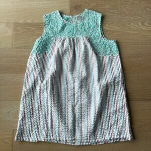 Sister Mary Madeline Stripe Seersucker Embroidered Dress